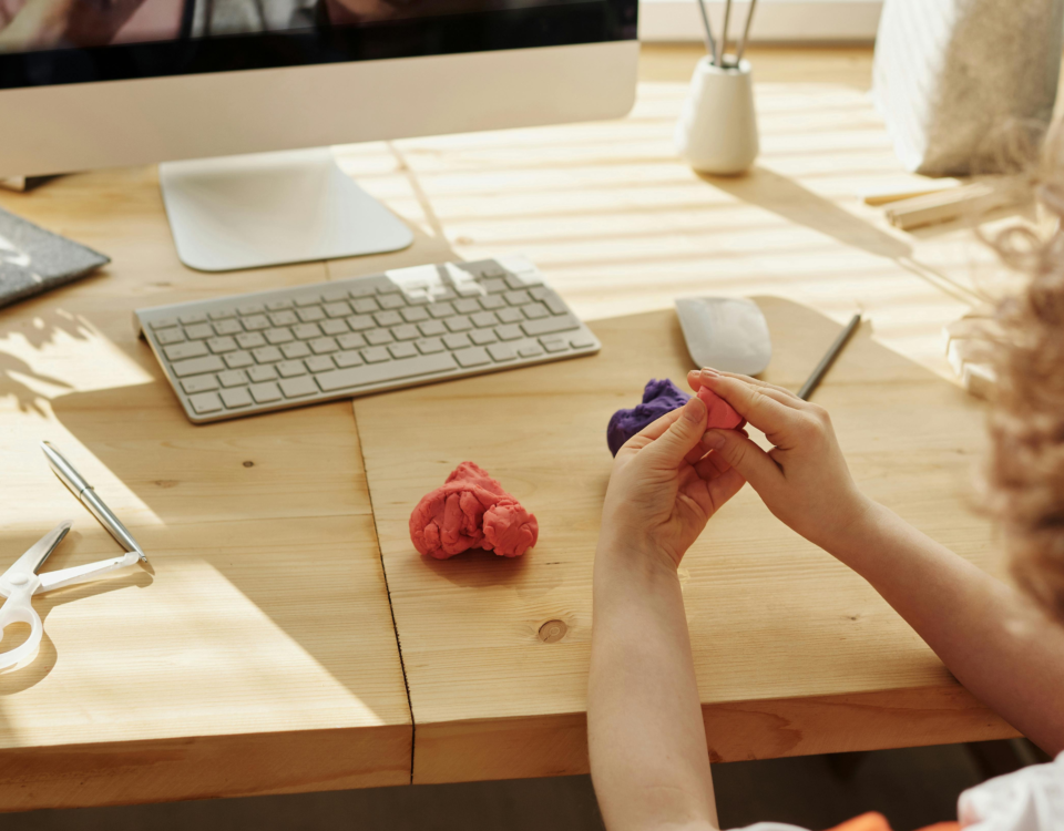 Child with ADHD working on homework with parent support
